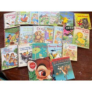 Vintage Little Golden Book Walt Disney Rudolph Sesame Street Childrens Lot